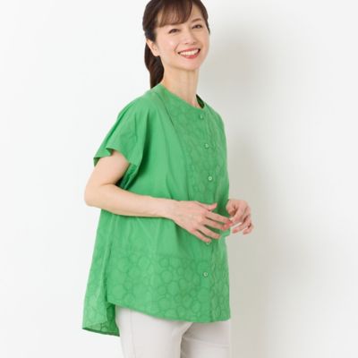 サークル刺繍　ワイドブラウス（１２０３５４０２）