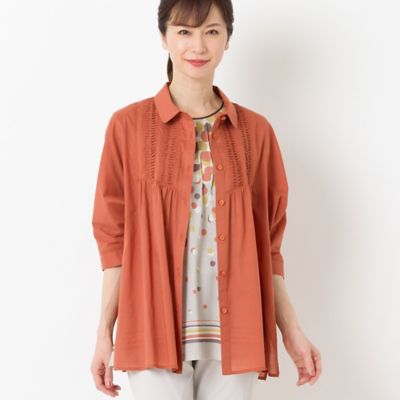 綿ローン　ピンタックシャツ（１２０３５４３１）