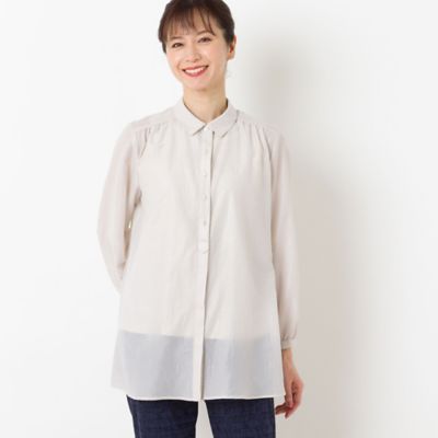 ＜LOBJIE (Women)＞パフスリーブ　シアーシャツ（１２０３５４３３）