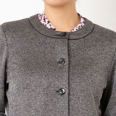 ノーカラーブラウスジャケット【セットアップ可】（１２０３５４５１）
