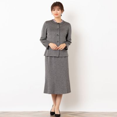 ノーカラーブラウスジャケット【セットアップ可】（１２０３５４５１）