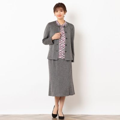 ノーカラーブラウスジャケット【セットアップ可】（１２０３５４５１）