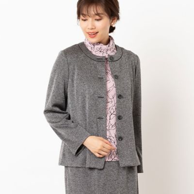 ノーカラーブラウスジャケット【セットアップ可】（１２０３５４５１）