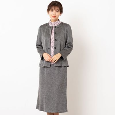 ノーカラーブラウスジャケット【セットアップ可】（１２０３５４５１）