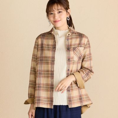 ＜LOBJIE (Women)＞モールチェックシャツ（１２０３５４６２）