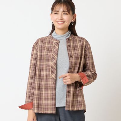 ＜LOBJIE (Women)＞モールチェックシャツ（１２０３５５４１）