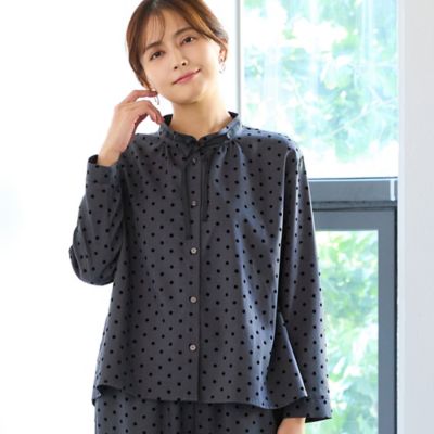 【美品】BABYL+shibori　セットアップ上下＋完売Tシャツ付 洗える・セットアップ可】リボンタイドット柄シャツ（12035612