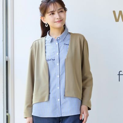 洗える・セットアップ可】ニットジョーゼットVネックジャケット