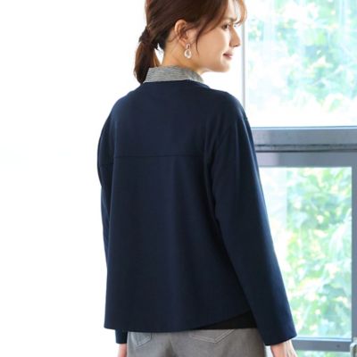 洗える・セットアップ可】ニットジョーゼットVネックジャケット