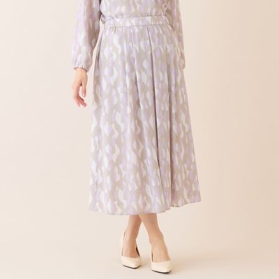 洗える・セットアップ可】幾何柄フレアスカート（12041632