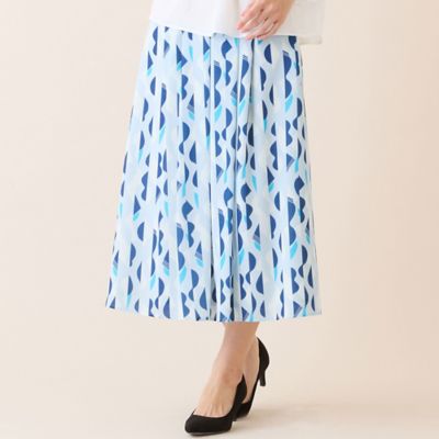 洗える・セットアップ可】幾何柄フレアスカート（12041632