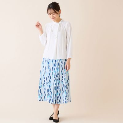 洗える・セットアップ可】幾何柄フレアスカート（12041632