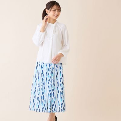 洗える・セットアップ可】幾何柄フレアスカート（12041632