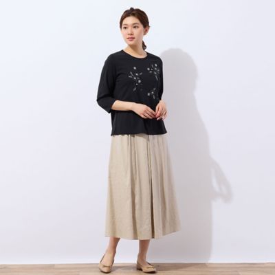 【洗える・一部店舗限定】シャンブレーツイル　タックスカート（１２０４２５２１）