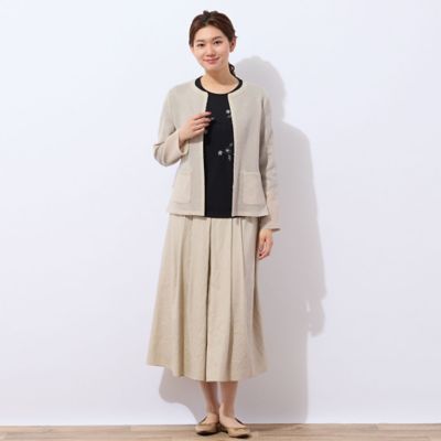 【洗える・一部店舗限定】シャンブレーツイル　タックスカート（１２０４２５２１）