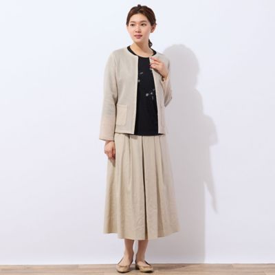 【洗える・一部店舗限定】シャンブレーツイル　タックスカート（１２０４２５２１）
