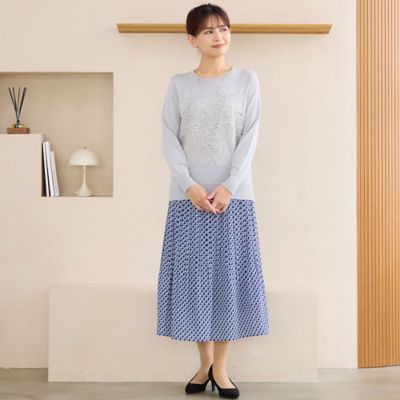 セットアップ可能】幾何柄プリーツスカート（12045561