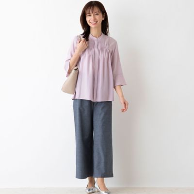オックスストレッチ　ワイドパンツ〔セットアップ対応〕（１２０５２４０１）