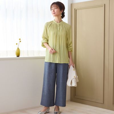 オックスストレッチ　ワイドパンツ〔セットアップ対応〕（１２０５２４０１）