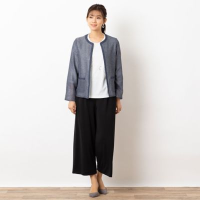 【洗える・日本製・セットアップ可能】プルリ　ワイドクロップドパンツ（１２０５２５２１）