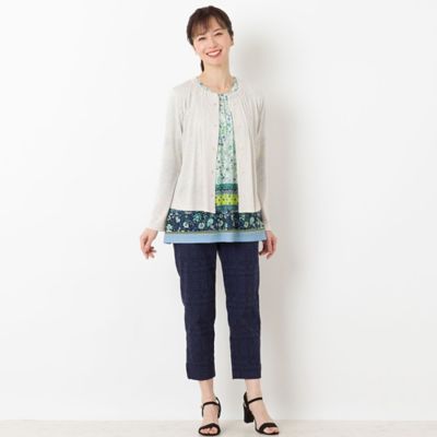 ストレッチジャカード　クロップドパンツ（１２０５３４１１）