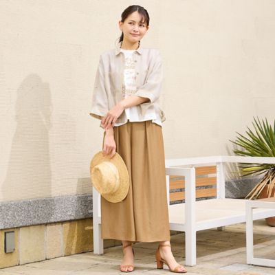 洗える】スカート風フレアパンツ（12053601） | LOBJIE (Women