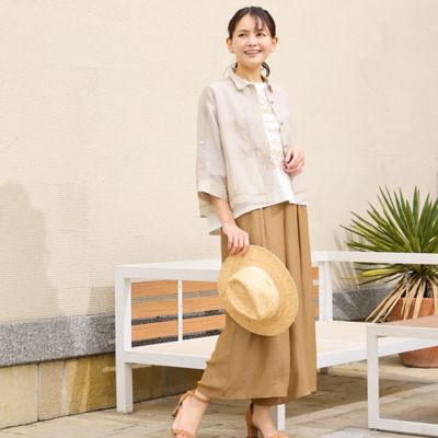 洗える】スカート風フレアパンツ（12053601） | LOBJIE (Women