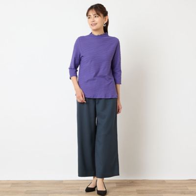 洗える・S～LLサイズ】セミワイドクロップドパンツ
