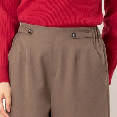ツイルストレッチ　ワイドクロップドパンツ（１２０５６４０１）