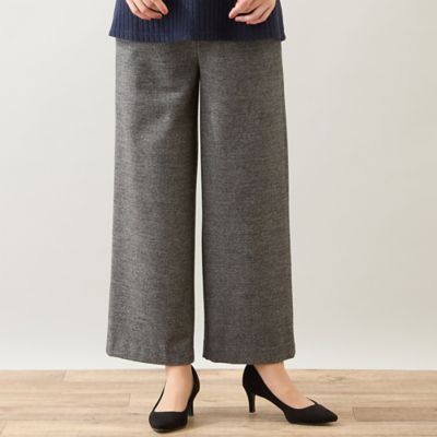 ＜LOBJIE (Women)＞【洗える・Ｓ～ＬＬサイズ】両面起毛ツィーディーワイドパンツ（１２０５６５３１）