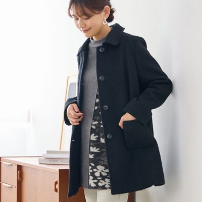 ＜LOBJIE (Women)＞ステンカラーシャギーコート（１２０８６５３１）