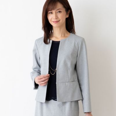 ＜LOBJIE (Women)＞カノコキーネックジャケット〔セットアップ対応〕（１２１０２４３１）