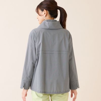 極美品　グレースコンチネンタル　ギンガムチェックフラワーブルゾン　ノーカラー 洗える］リネンコットンギンガムチェックブラウス | GIANNI LO GIUDICE