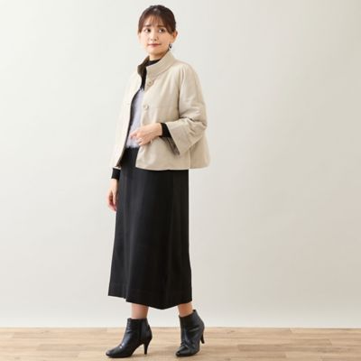 キルティング裏地つき】Aラインジャケット（12106501