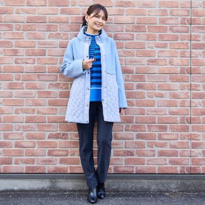 NILEPERCH くまキルティングコート（ブルー） 新しいファッション - NILEPERCH くまキルティングコート（ブルー）