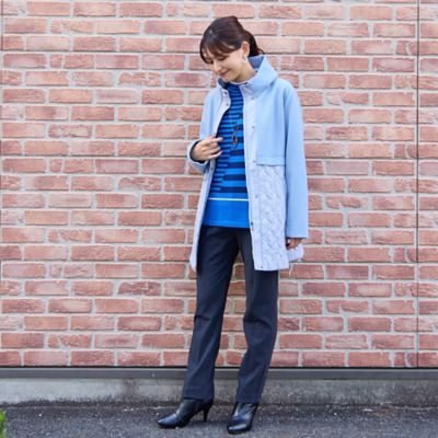 ニット×キルティングコート（ブルー）（12106541） | LOBJIE