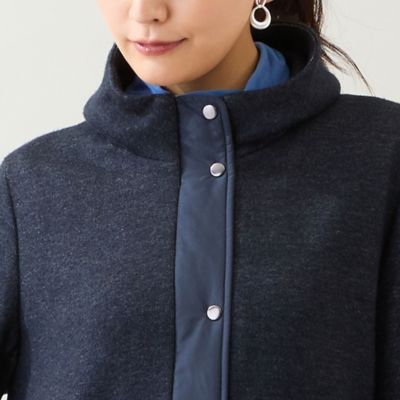 ニット×キルティングコート（ダークブルー）（12106541A