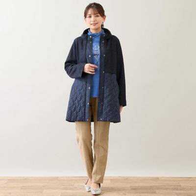 ニット×キルティングコート（ダークブルー）（12106541A