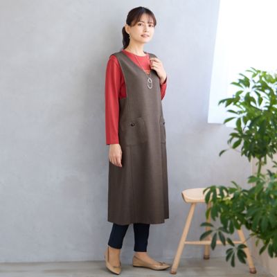 洗える】Vネックジャンパースカート（12115541） | LOBJIE