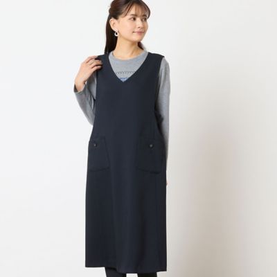 LOBJIE (Women)/ロブジェ Vネックジャンパースカート(12115541) ダルブルー 【三越伊勢丹/公式】