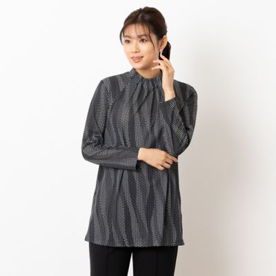 ＜LOBJIE (Women)＞【洗える・日本製】襟ピンタックチュニック（１２１２１５３１）