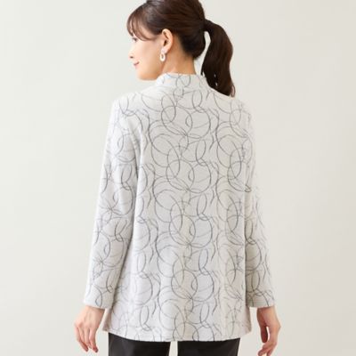 洗える・日本製】サークルジャカード起毛カットソー（12121615