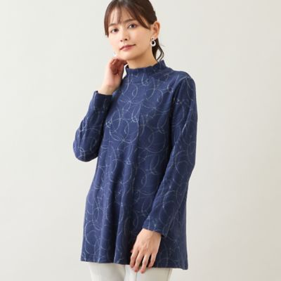 洗える・日本製】サークルジャカード起毛カットソー（12121615