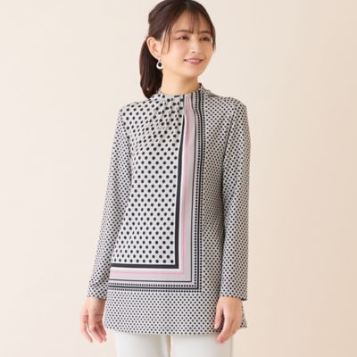 洗える・日本製】ドットパネル柄チュニック（12121631