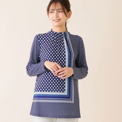 洗える・日本製】ドットパネル柄チュニック（12121631