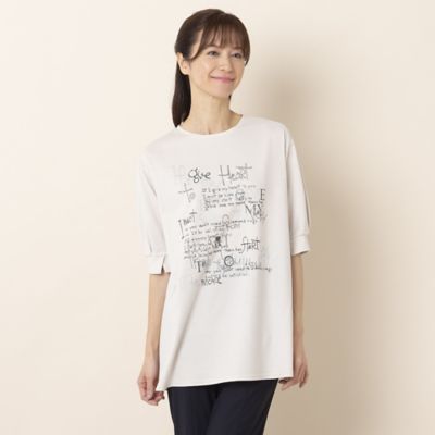 ロゴプリント・タックスリーブＴシャツ（１２１２２３５１） の通販 三越伊勢丹オンラインストア 【公式】