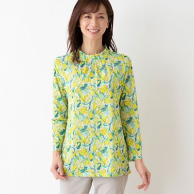 美品　大きいサイズ　LEONARD フラワープリント長袖トップス LEONARD フラワープリント 長袖トップス