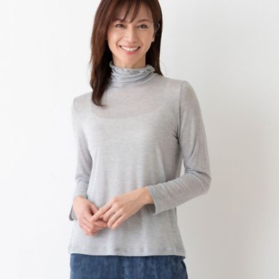 ソフトガーゼハイネックトップス（１２１２２４４５）