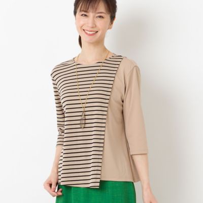 ＜LOBJIE (Women)＞〔ソアロン〕ボーダーカットソー（１２１２２４５１）