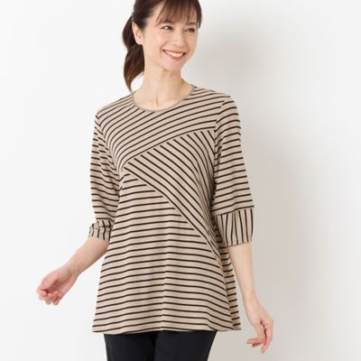 ＜LOBJIE (Women)＞〔ソアロン〕ボーダーチュニック（１２１２２４５２）